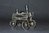 VERKOCHT Zilveren miniatuur, model stoomwagen, filigrain, fraai gemaakt model uit ca 1950